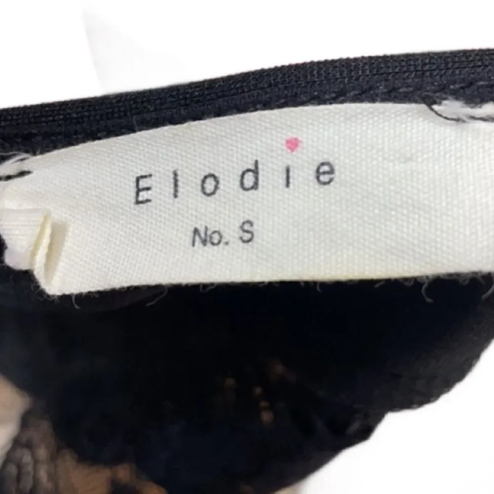 Anthropologie Elodie Fit & Flare Black Dress w/ Lace Floral Sleeves (Small) - Picture 8 of 16